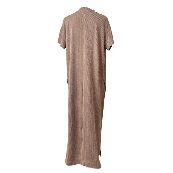 Three Bird Nest Womens Maxi Dress Ribbed Short Sleeve Pockets Size L NEW - Picture 3 of 7